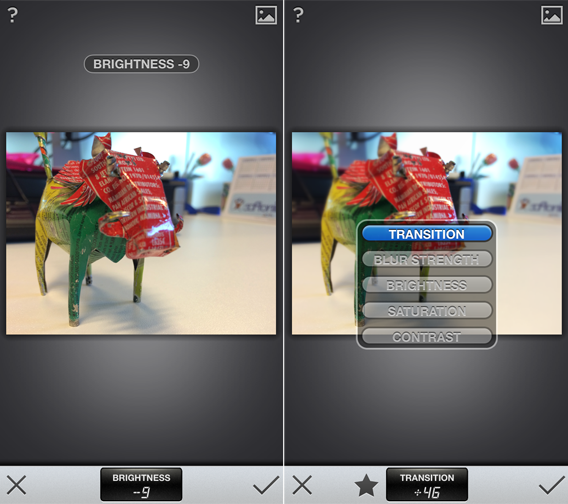 Due strumenti di Snapseed