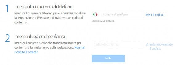 Annullare la registrazione a iMessage senza iPhone