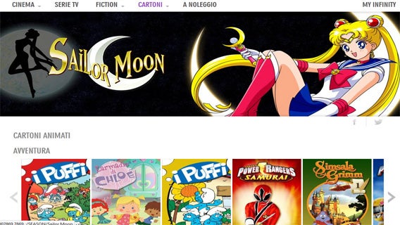 Cartoni su Infinity di mediaset
