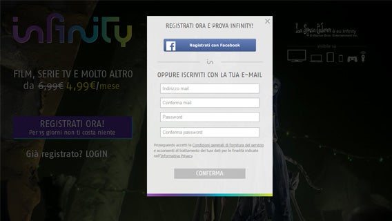 Infinity di Mediaset come iscriversi