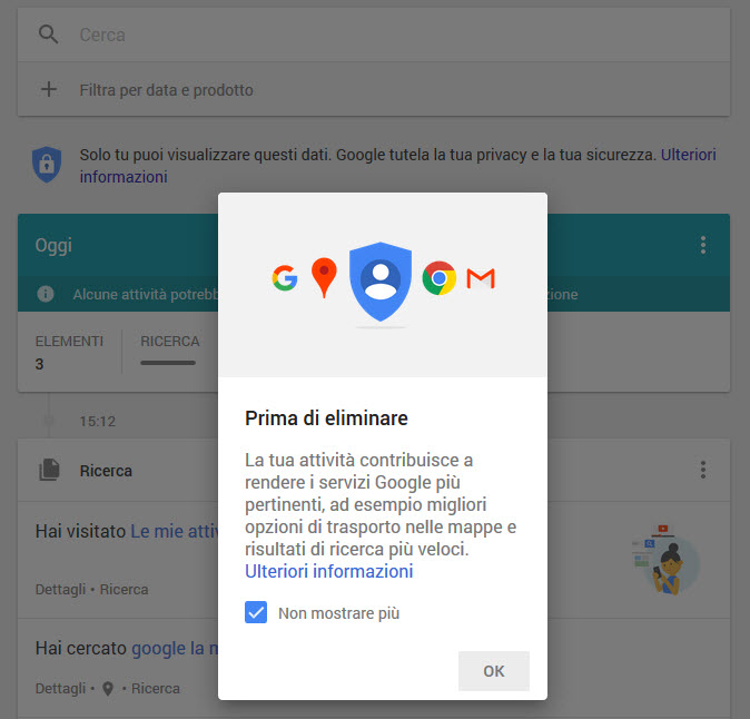 Prima di eliminare