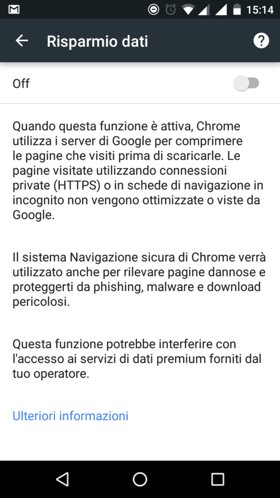 Risparmio dati