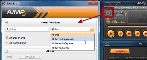 AIMP Auto shutdown