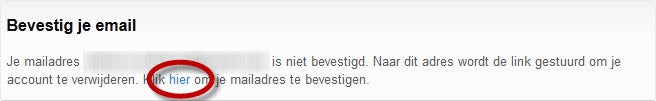 Bevestigingsmail Hyves