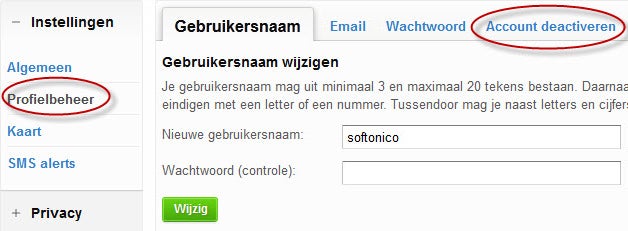 Account deactiveren