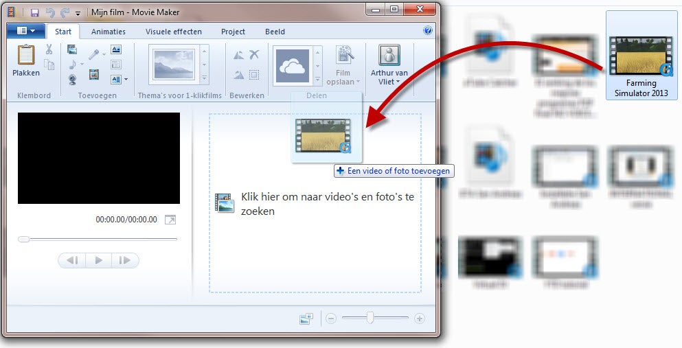 Video's toevoegen in Windows Movie Maker