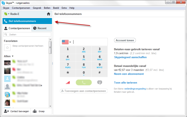 Skype bellen