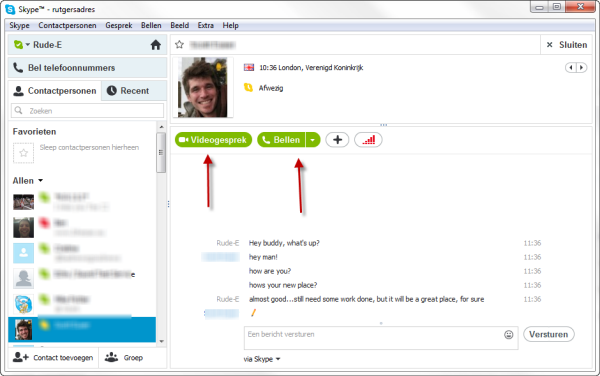 Skype gesprek