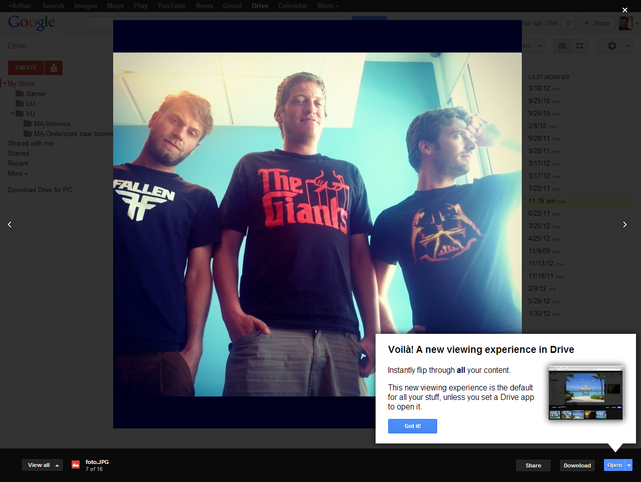Google Drive foto preview