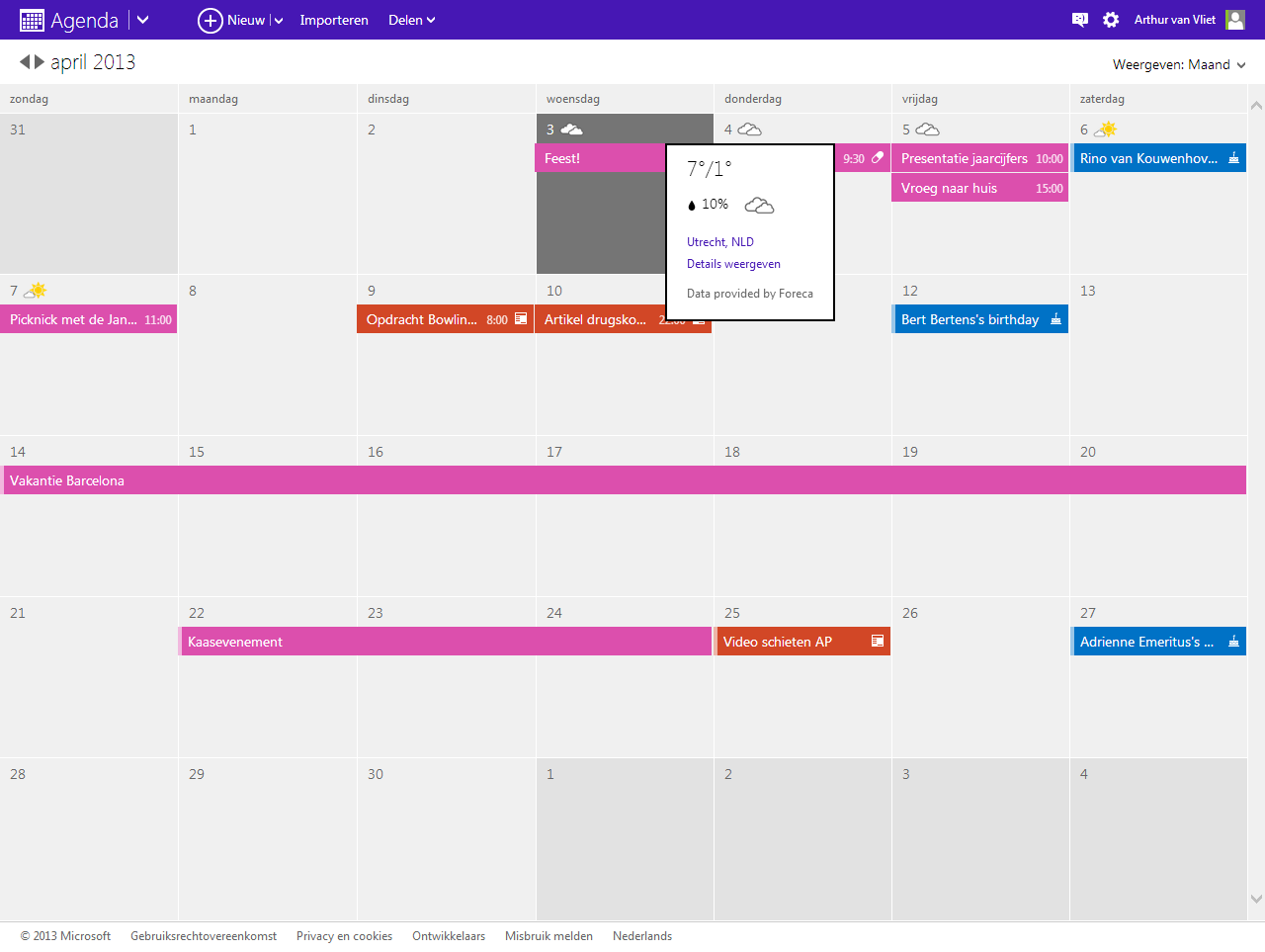 Outlook agenda