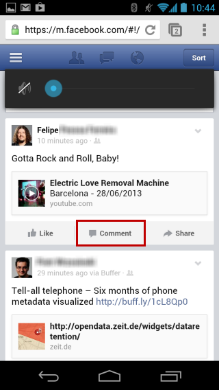 Reageren op Facebook