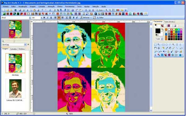 Resultado da edição no Pop Art Studio