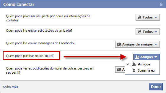 Quem pode publicar no meu mural