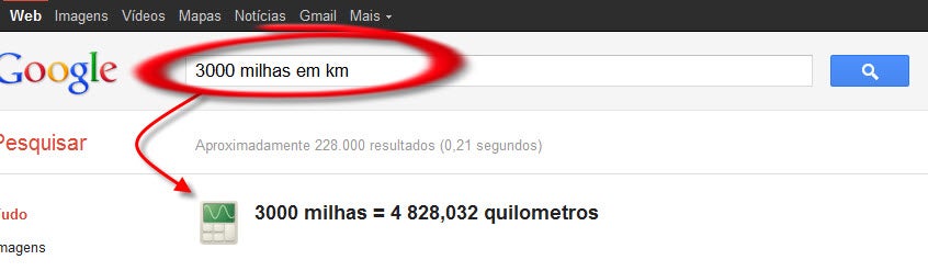 Conversor de unidades do Google