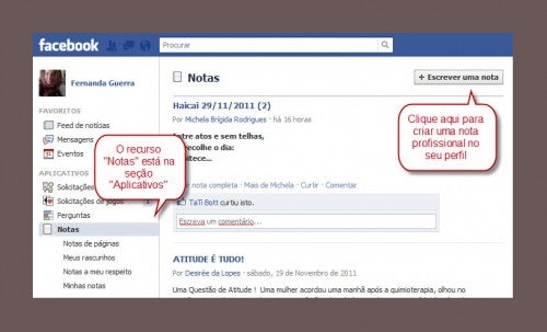 Como escrever uma nota no Facebook