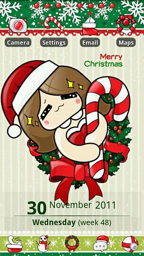 Tema para celular Happyxmas Theme GO Launcher EX