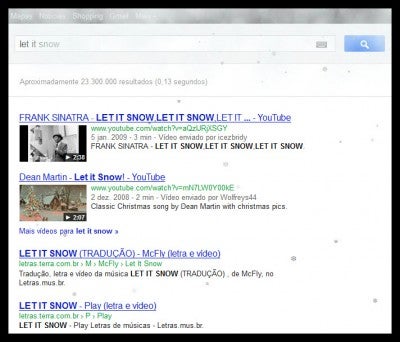 Faça nevar na tela do Google