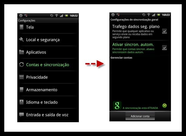Como sincronizar a Agenda do Google com o Android