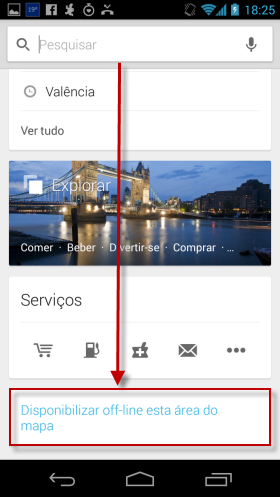 Desça a tela até a opção "disponibilizar off-line esta área do mapa"