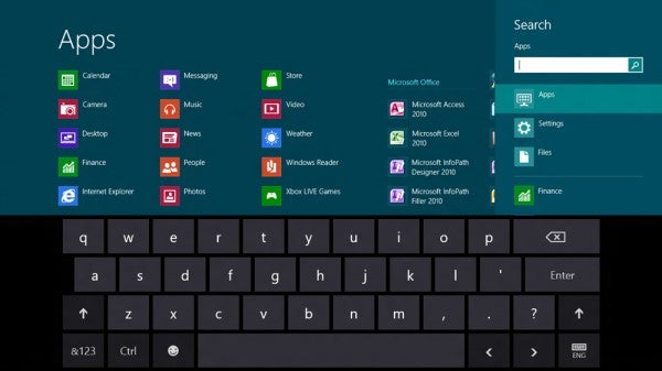 Teclado virtual do Windows 8