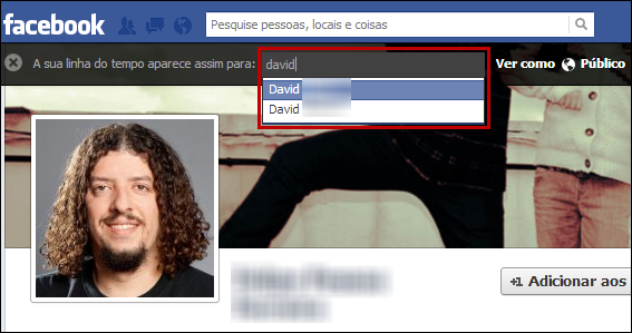 Como os meus amigos veem a minha Linha do Tempo