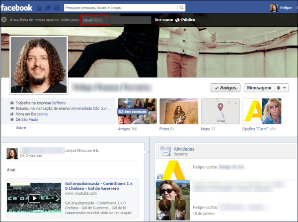 Como os seus amigos veem o seu perfil no Facebook