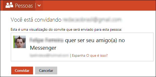 Confirmação de convite para o Messenger