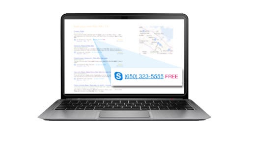 Chamadas grátis com o Skype Click to Call