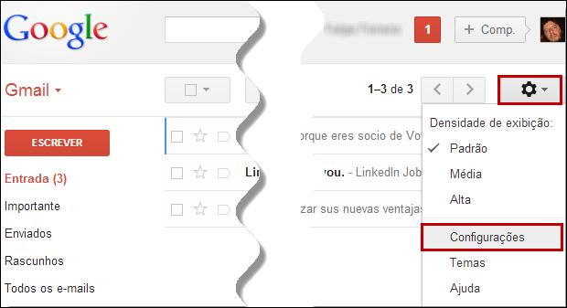 Configurações do Gmail
