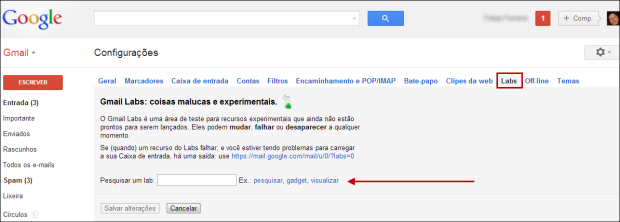 Labs no Gmail