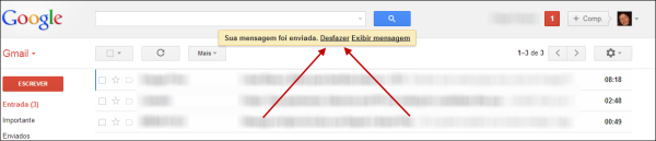 Teste de cancelamento de envio no Gmail