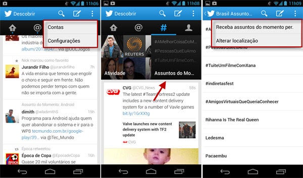 Atualização do Twitter para Android e iOS