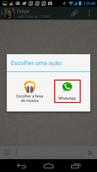 Opções de ações no WhatsApp
