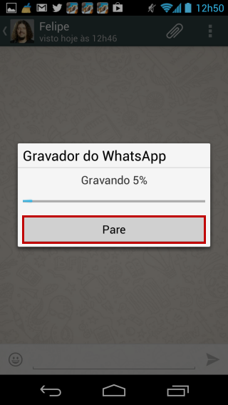 Status de gravação no WhatsApp