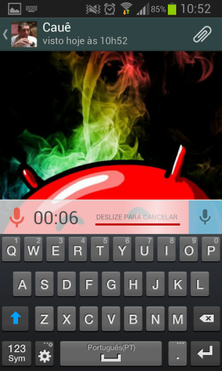 Gravar mensagem de voz no WhatsApp