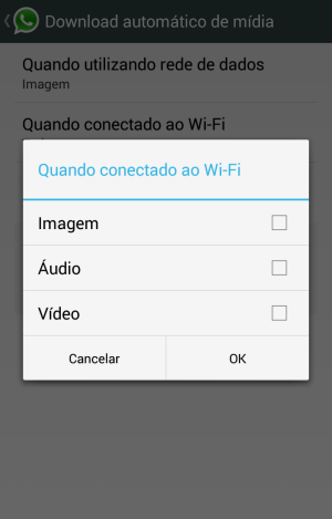 Deslique a opção de download automático de arquivos no WhatsApp