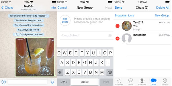 Imagens de telas do novo WhatsApp com visual inspirado no iOS 7
