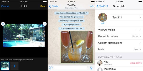 Tela do novo WhatsApp para iPhone, que segue o estilo visual do iOS 7
