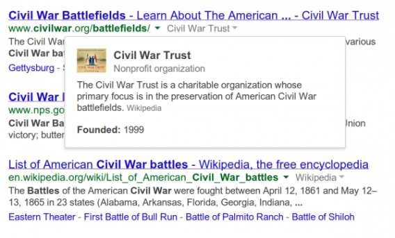 Páginas SERP do Google inlcuem informações do Knowledge Graph