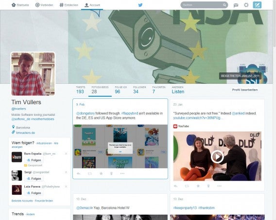 Novo layout do Twitter