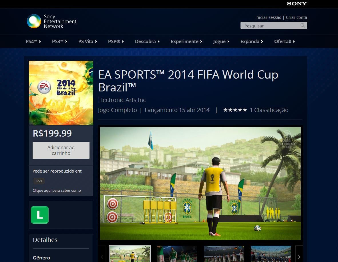 Copa do Mundo 2014 por R$ 200 na PS Store