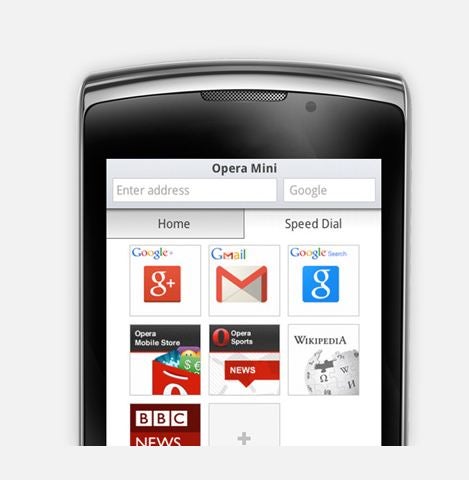 Função de Discagem Rápida (Speed Dial) do Opera Mini 8