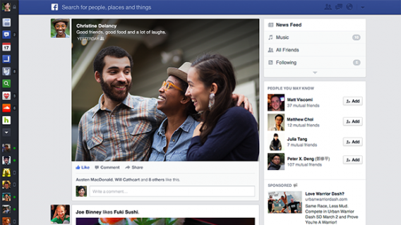 Visual proposto e cancelado pelo Facebook em 2013