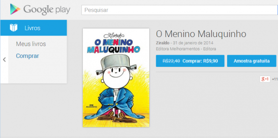 Livro Menino Maluquinho em promoção no Google Play