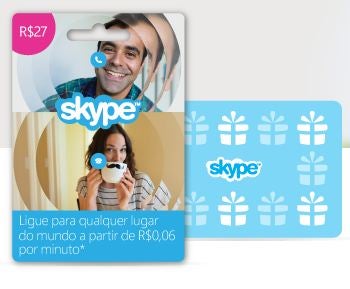 Cartão pré-pago Skype