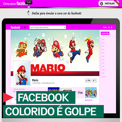 Golpe fundo colorido Facebook