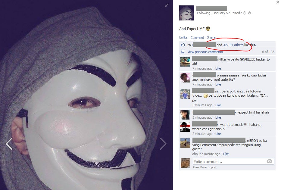 Golpe fundo colorido+música no Facebook