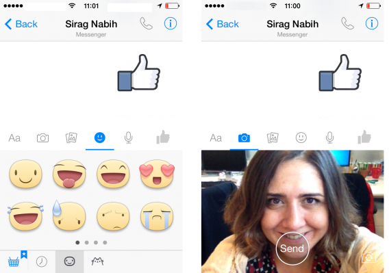 E os selfies invadem também o Facebook Messenger