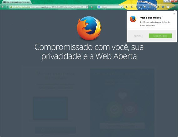 Firefox 29 - Compromisso com você, sua privacidade e a Web Aberta