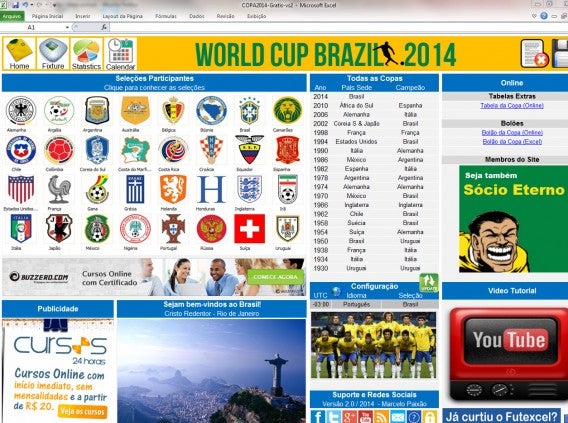 Futexcel traz bastante estatística da Copa do Mundo